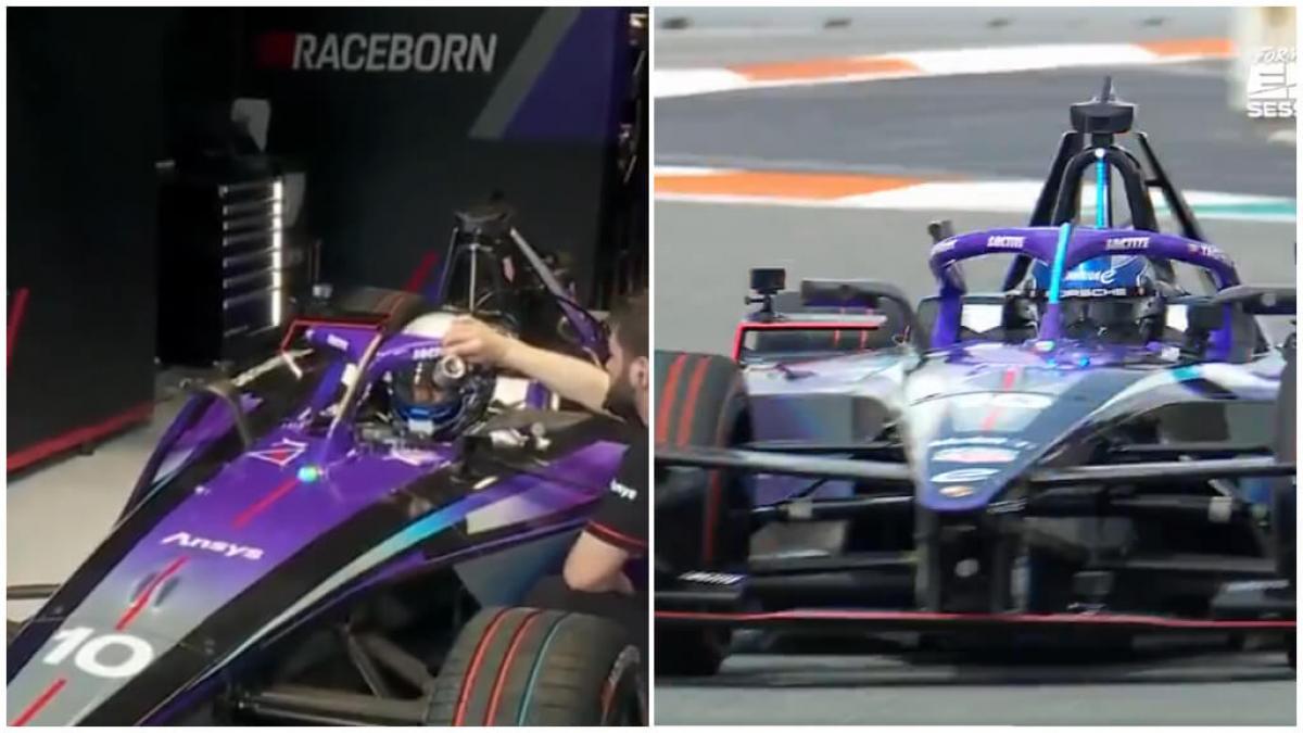 El Kun Agüero sorprendió al probar un auto de la Fórmula E: del pedido del equipo a la vuelta que llamó la atención